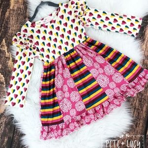 Mixed Patterns Heart Dress